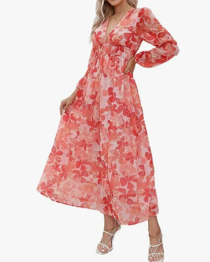 Sara | Naisellinen Kukkakuvioitu Mekko