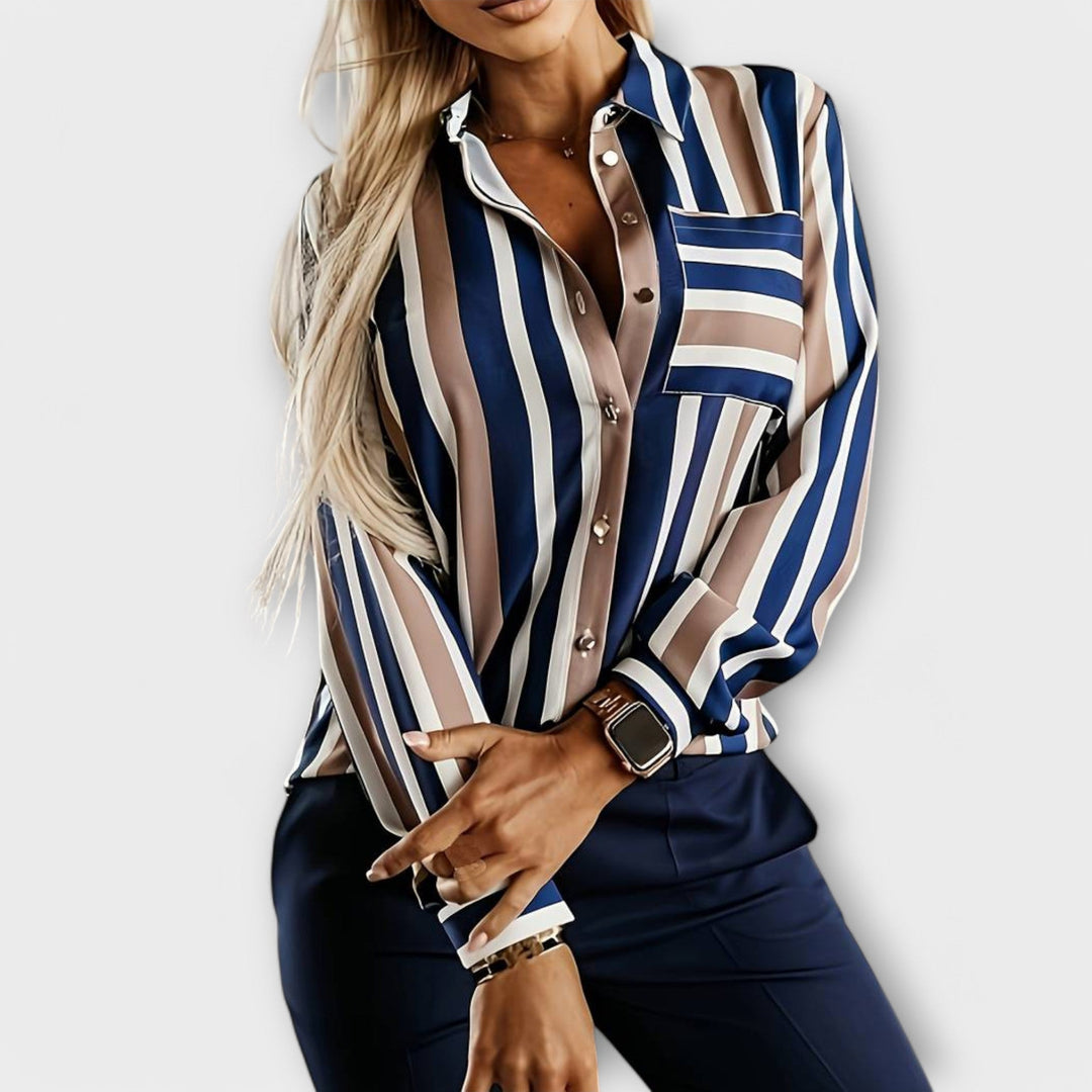 Emilia - Rento raidallinen collegepaita